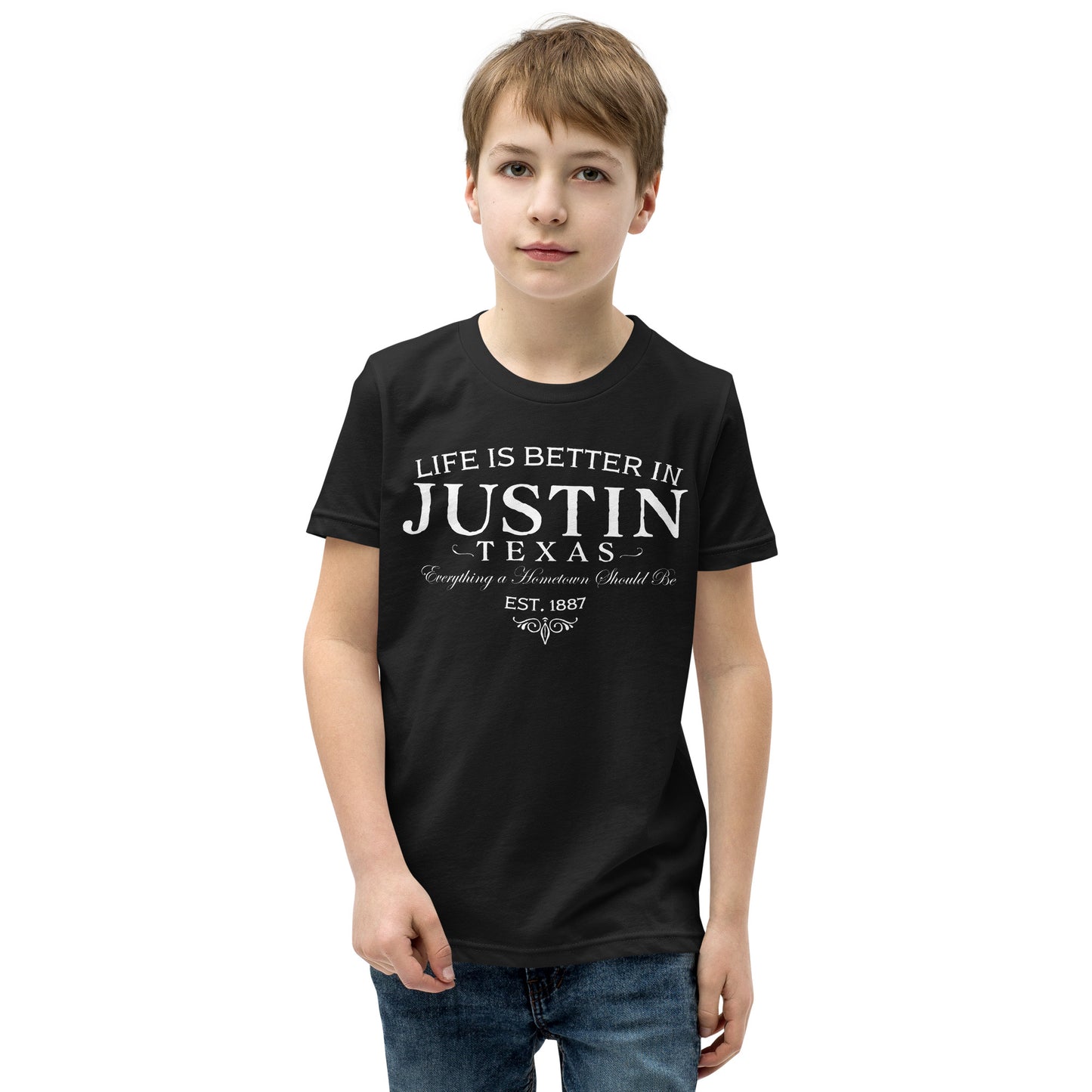 Life is Better in Justin Youth Short Sleeve T-Shirt