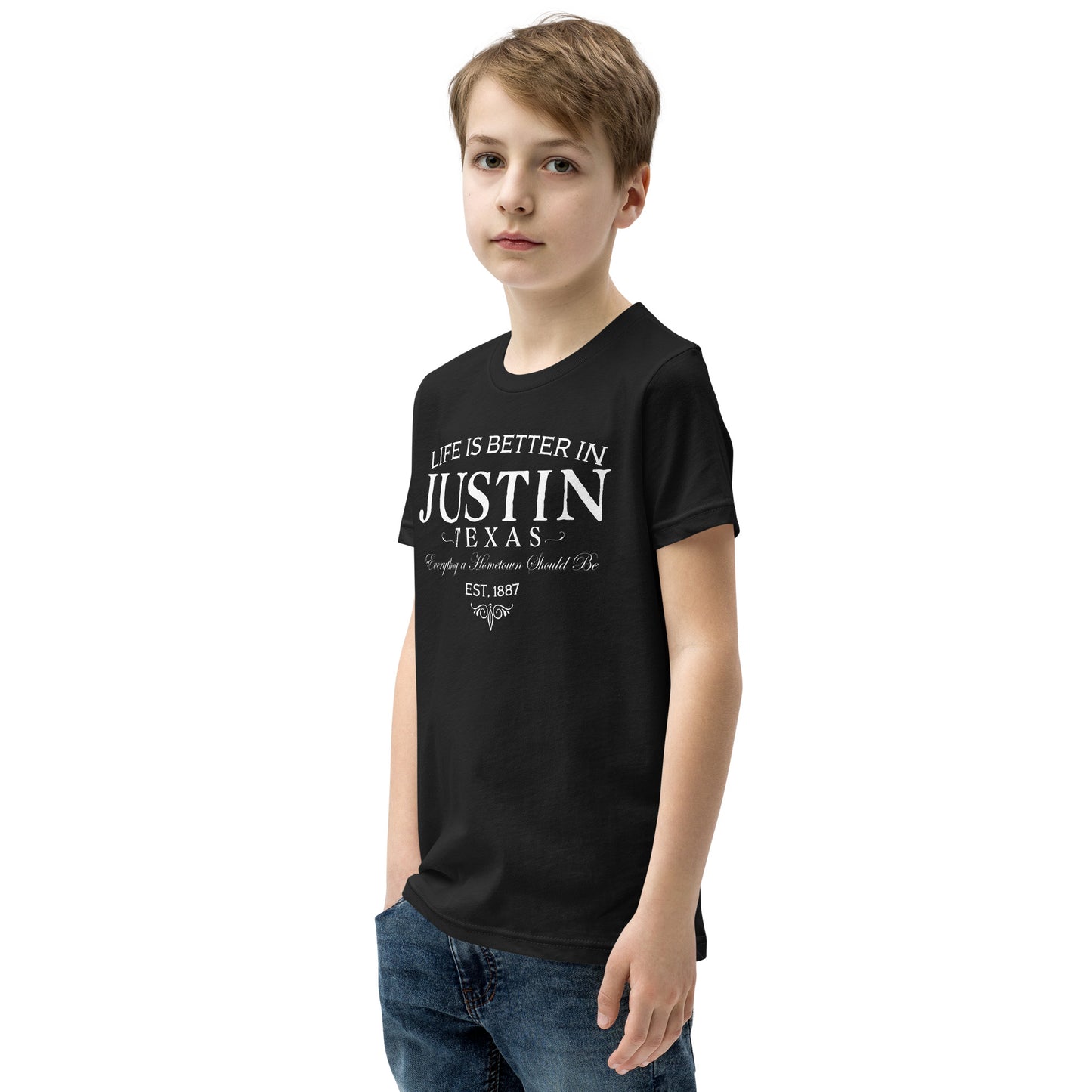 Life is Better in Justin Youth Short Sleeve T-Shirt