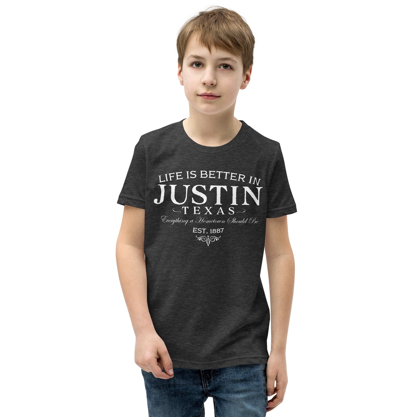 Life is Better in Justin Youth Short Sleeve T-Shirt