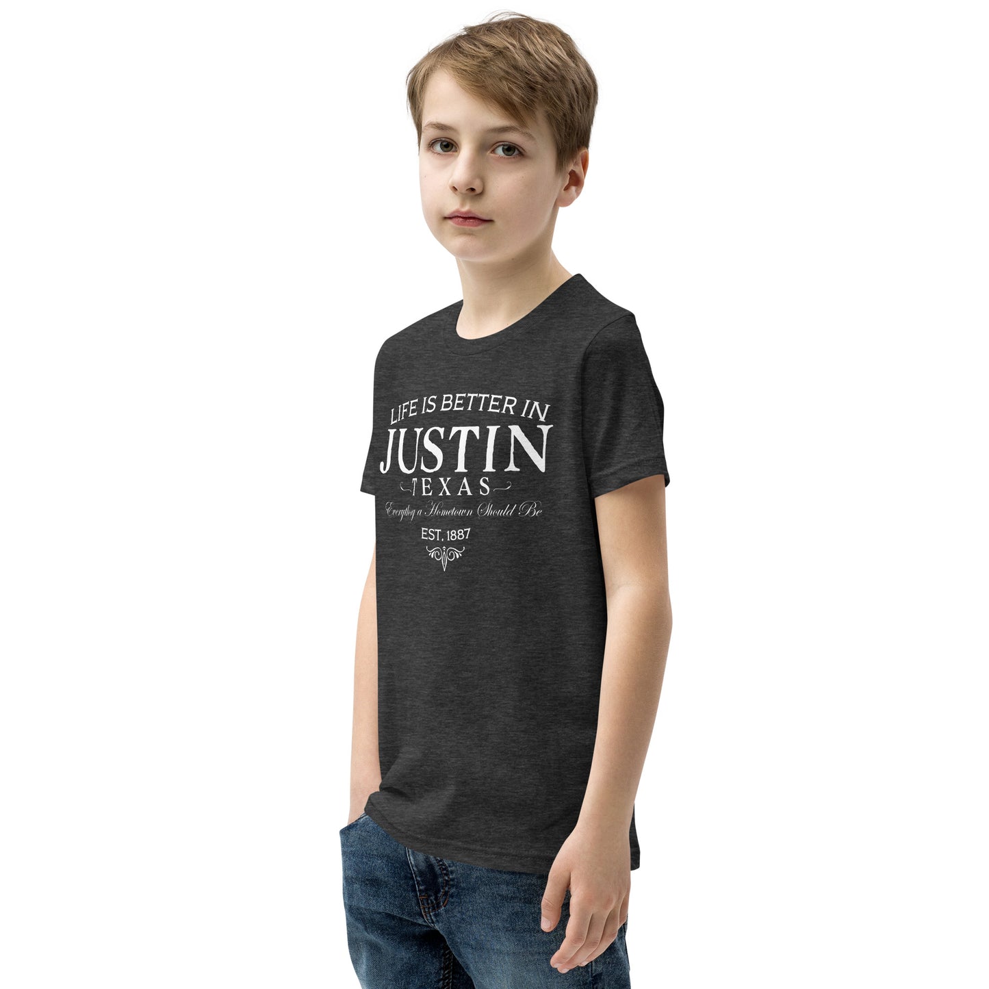 Life is Better in Justin Youth Short Sleeve T-Shirt