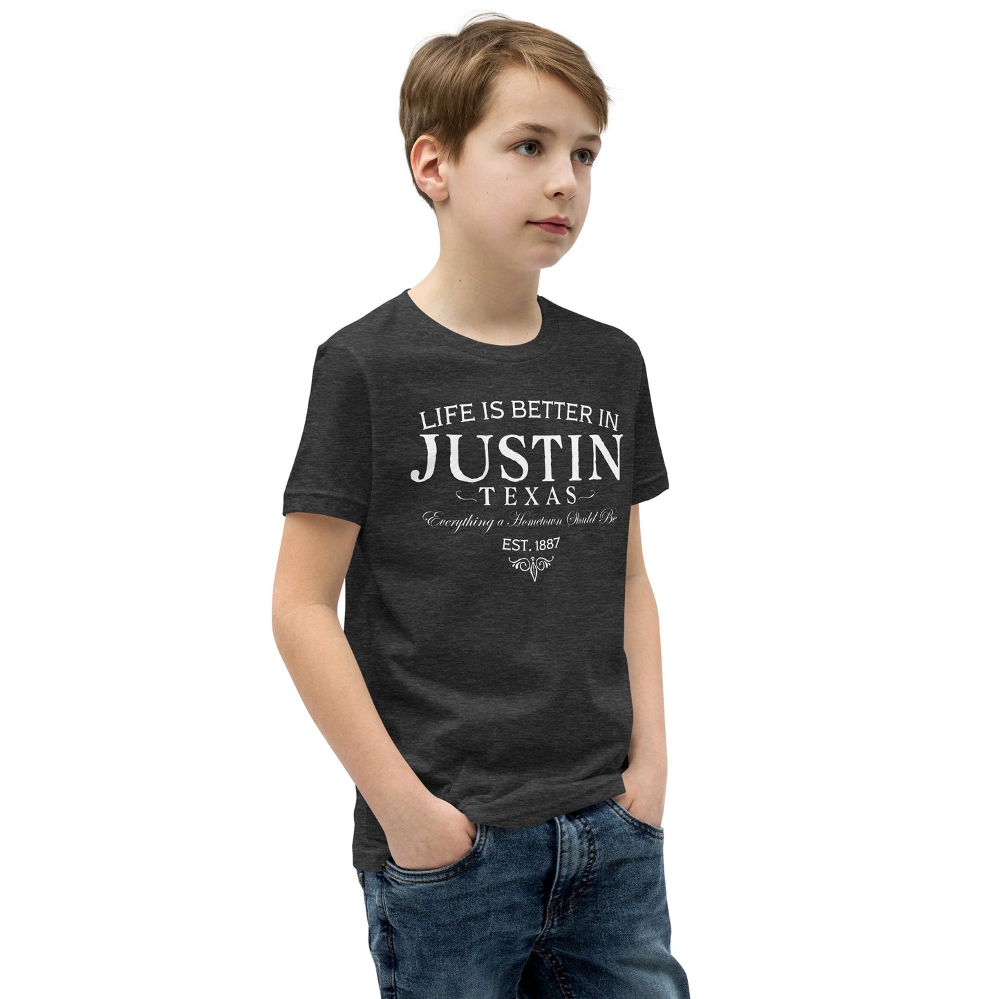 Life is Better in Justin Youth Short Sleeve T-Shirt