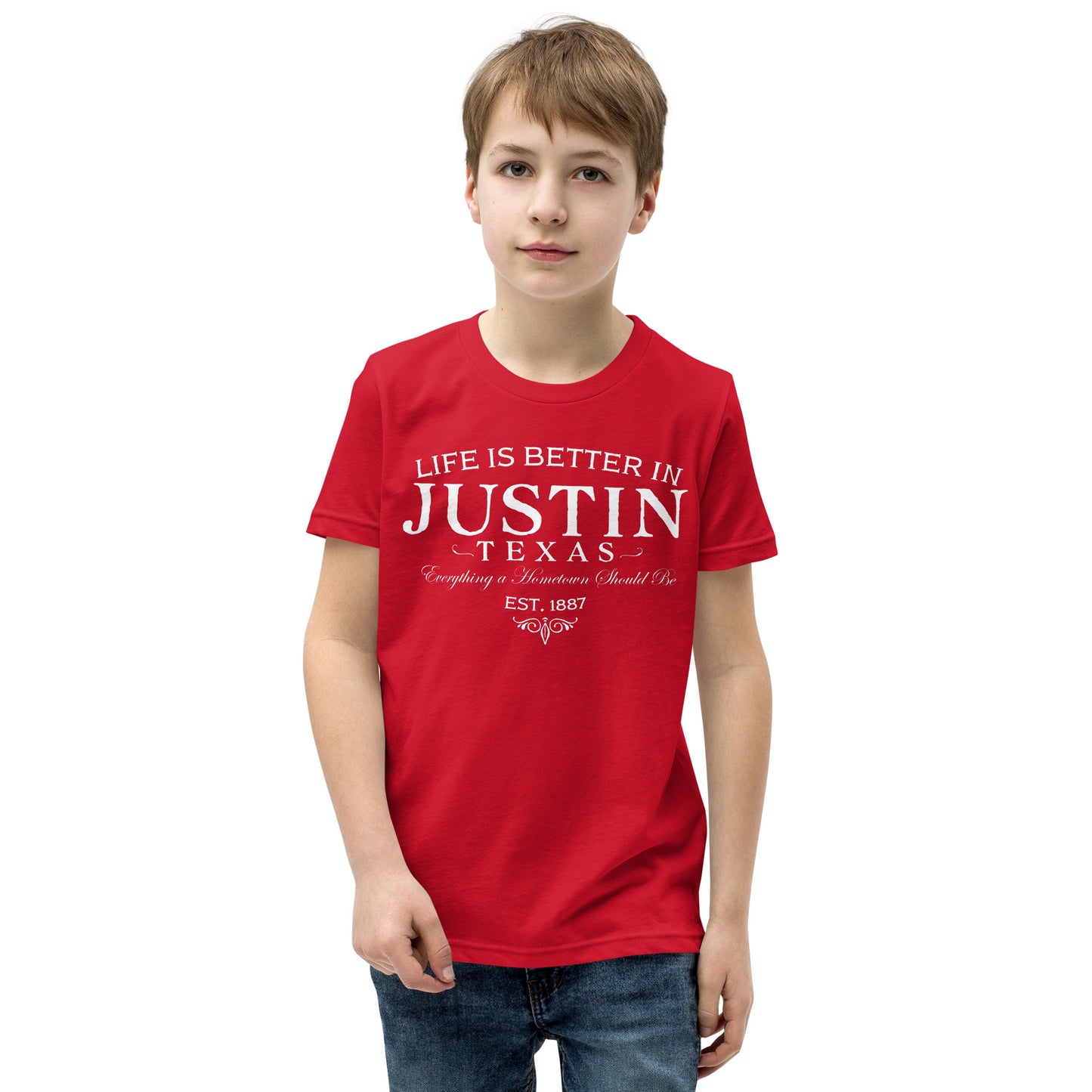Life is Better in Justin Youth Short Sleeve T-Shirt