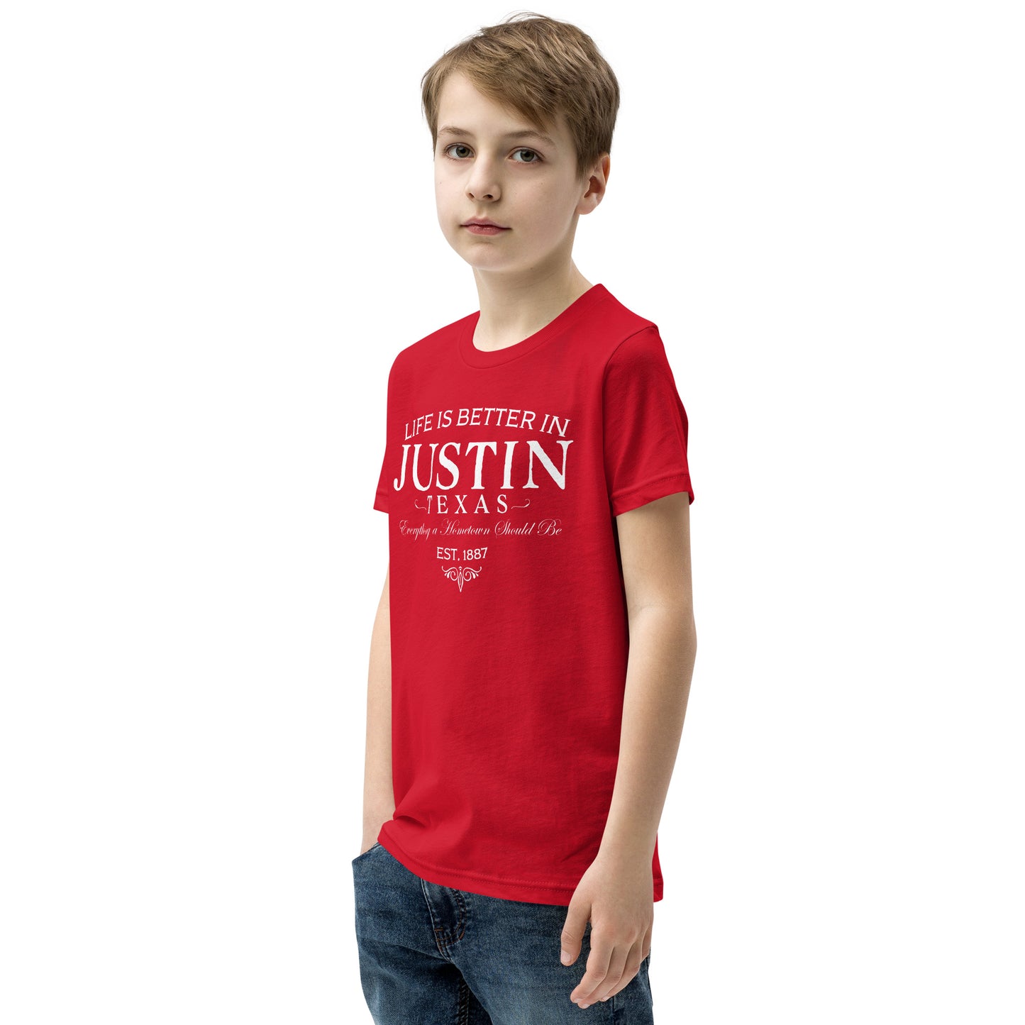 Life is Better in Justin Youth Short Sleeve T-Shirt