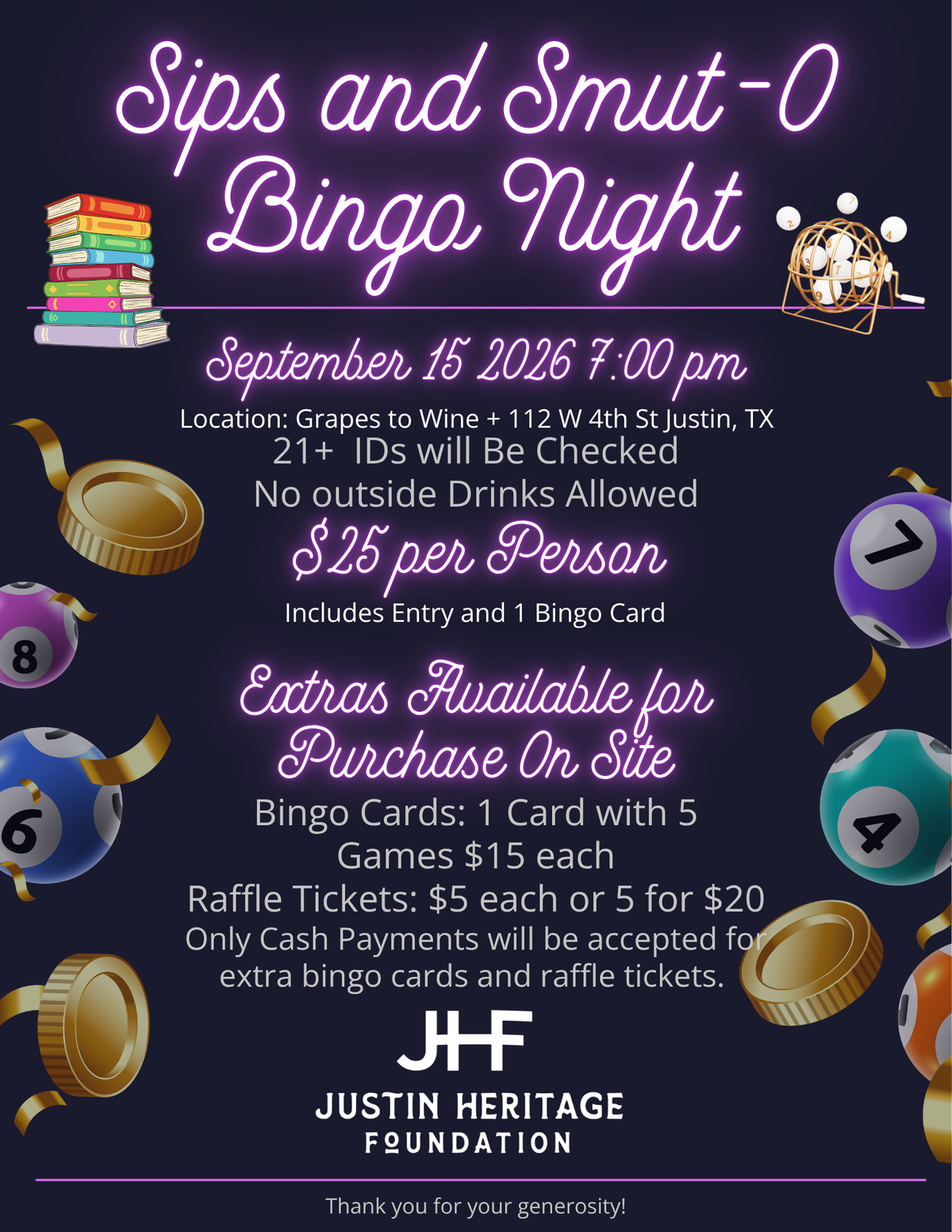 🍷📚 Sips & Smut-O Bingo Night 21+ Only